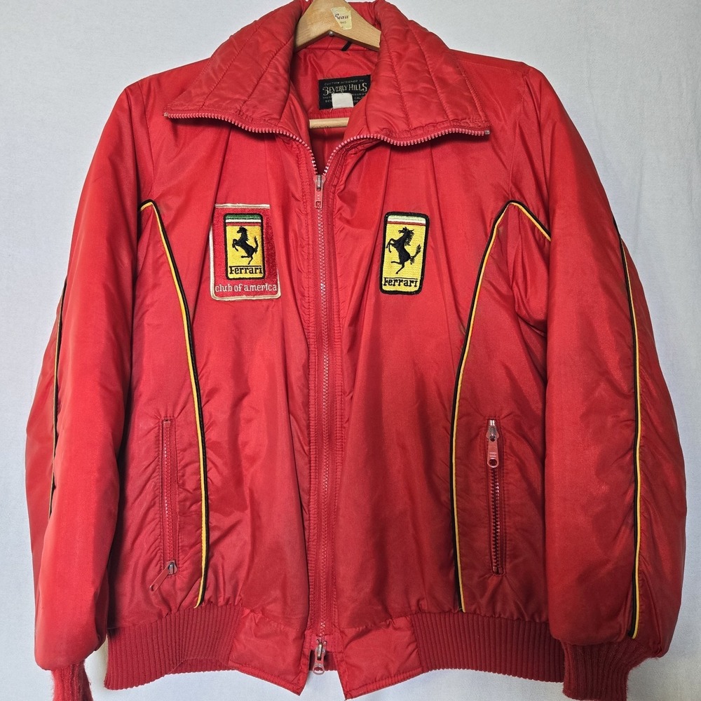 VTG‎ 80's FERRARI Club Of America Bomber Jacket Beverly Hills Motorsport Rare M